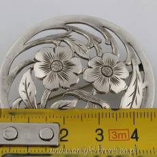 Broszka ażurowa srebro pr.900 średnica 4,6cm