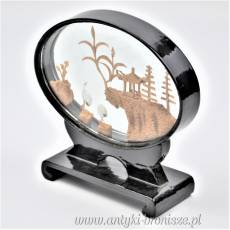 Chiński Microworld , świat w miniaturze rękodzieło poł.XXw  drewno/laka
