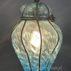 Żyrandol KULA, lampa szklana, sufitowa, antyczna