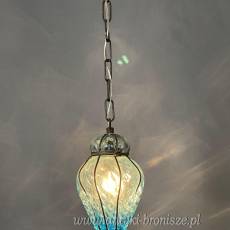 Żyrandol KULA, lampa szklana, sufitowa, antyczna