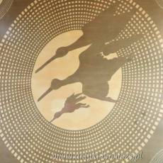 Batik żurawie oprawa za szkłem w ramce 110/ 88cm lata 70/80te