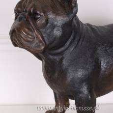 PIES BULDOG FRANCUSKI - Figura z brązu