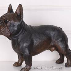 PIES BULDOG FRANCUSKI - Figura z brązu