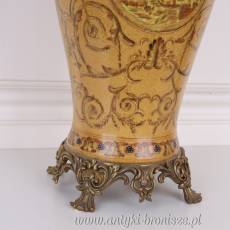Stylowy WAZON PORCELANA Z BRĄZEM