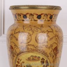 Stylowy WAZON PORCELANA Z BRĄZEM