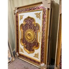BAIŁO ZŁOTO BORDOWA ROZETA SUFITOWA 200 x 140