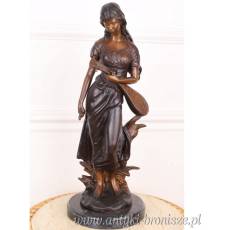 SKRZYPACZKA figura z brązu FRANCJA 52 cm