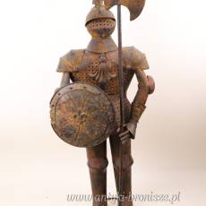 METALOWY RYCERZ -zbroja ozdoba zamek BRĄZ H 140 CM
