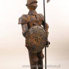 METALOWY RYCERZ -zbroja ozdoba zamek BRĄZ H 140 CM