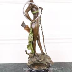 BRĄZ - DIANA - BOGINI MYŚLIWYCH figura KOLOROWA