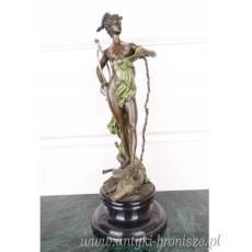 BRĄZ - DIANA - BOGINI MYŚLIWYCH figura KOLOROWA