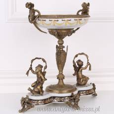 Pięknie zdobiona PATERA porcelana z brązem