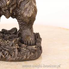 NIEDŹWIEDŹ MISIEK Z BRĄZU masywny FIGURA RZEŹBA GRIZZLY