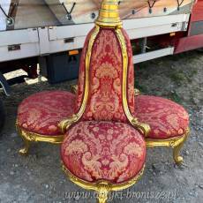 POCZWÓRNA -ZŁOTA -LUKSUSOWA BAROKOWA SOFA