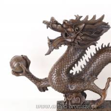POTĘŻNY -SMOK Z BRĄZU dragon 34 X 68 cm