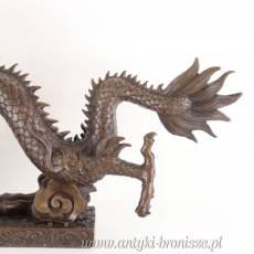 POTĘŻNY -SMOK Z BRĄZU dragon 34 X 68 cm
