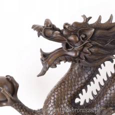 POTĘŻNY -SMOK Z BRĄZU dragon 34 X 68 cm