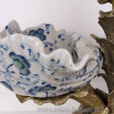MULTI PATERA porcelana z brązem unikat SECESJA
