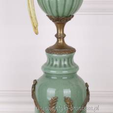 ŚWIECZNIK - ŚWIECZNIKI porcelana z brązem KOMPLET