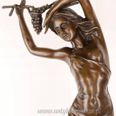 Rzeźba -KOBIETA z winogronem - figura z brązu