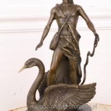 ZEUS NA ŁABĘDZIU - duża figura z brązu