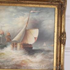 STATKI -OBRAZ ZŁOTA RAMA - 61 X 71 cm