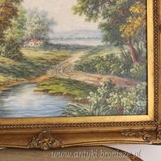 OBRAZ ZŁOTA RAMA -PEJZAŻ 61 X 71 cm