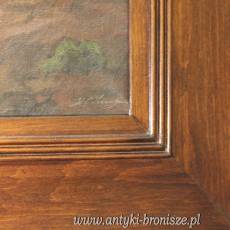 Wrzosowisko na wydmach Karl Emil Lundgreen XIX/XXw mahoniowa drewniana rama 115/90cm