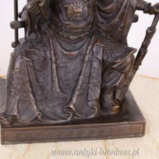 SIEDZĄCY na tronie SAMURAI figura z brązu