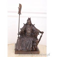 SIEDZĄCY na tronie SAMURAI figura z brązu