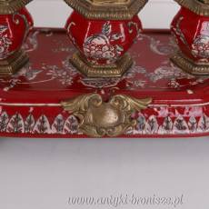 KRÓLEWSKI KAŁAMARZ - porcelana z brązem CZERWONY