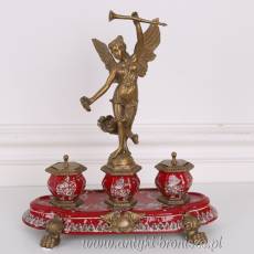 KRÓLEWSKI KAŁAMARZ - porcelana z brązem CZERWONY
