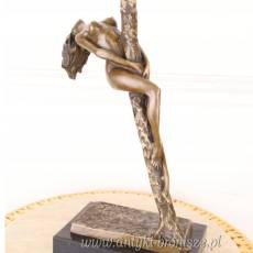 Erotyczna Figura z Brązu - Naga Kobieta na Rurze