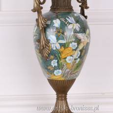 *AMFORA* WAZON porcelana z brązem