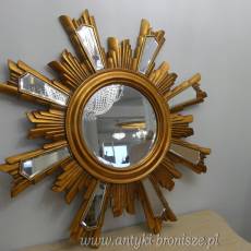 Duże Okrągłe Lustro Retro w Nietuzinkowej Ramie Ø123 cm