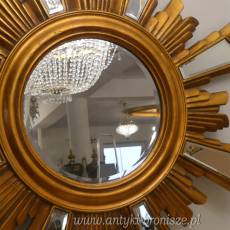 Duże Okrągłe Lustro Retro w Nietuzinkowej Ramie Ø123 cm