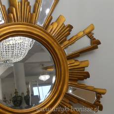 Duże Okrągłe Lustro Retro w Nietuzinkowej Ramie Ø123 cm