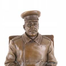 RZEŻBA siedzący STALIN - Figurka z Brązu