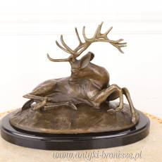 Figura z brązu rzeźba DOSTOJNY JELEŃ duża figura