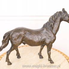 KOŃ - FIGURA Z BRĄZU konik stojacy h29 cm