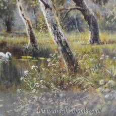 Pejzaż rzeczny “Thames Backwater Clieveden”  Sidney Yates Johnson Anglia XIX/XXw