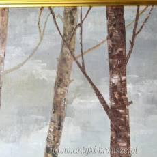 Olej na płótnie brzozy M. Vught Holandia 1980r drewniana rama 90/80cm