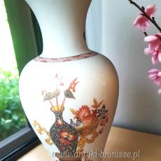 Porcelanowa lampa stołowa kwiaty Limoges Francja lata 70te