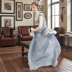 Dama z chusteczką w błękitnej sukni nr.212 Royal Dux Czechy lata 70te