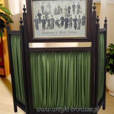 Drewniany składany parawan kominkowy Anglia lata 20/30te wys.71/85cm