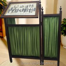 Drewniany składany parawan kominkowy Anglia lata 20/30te wys.71/85cm