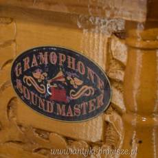 Gramofon - Patefon - 8 Kat - Orzech Jasny - Sprawny - Tuba Rzeźbiona