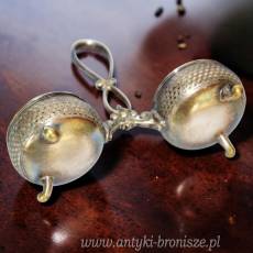 Kabaret do przypraw sygnowany WMF plater giloszowany, wkłady szklane