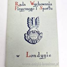 Dyplom Polskiej Odznaki Sportowej na emigracji Londyn 1945/46