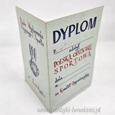 Dyplom Polskiej Odznaki Sportowej na emigracji Londyn 1945/46